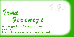 irma ferenczi business card